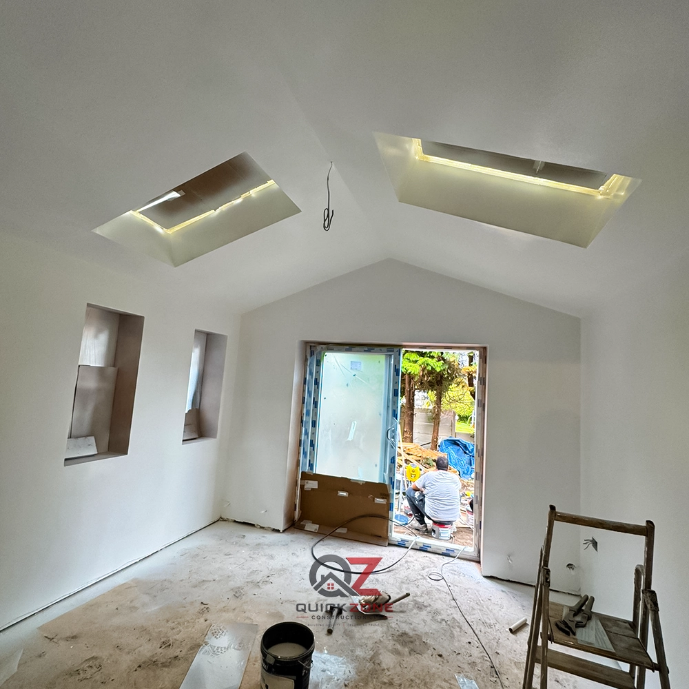 finished loft conversion with skylights and modern interior